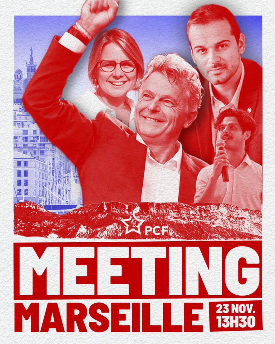 📍 Dimanche 23 novembre à Marseille : grand meeting de <a href="/Fabien_Roussel/">Fabien Roussel</a> !

Fabien donnera la voix à nos exigences de paix, de justice sociale, de progrès et de reconquête industrielle.

Un moment fort pour porter l'alternative communiste au cœur de la mobilisation populaire.
