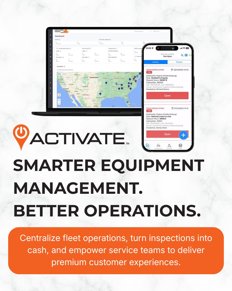 ActivateOS's tweet image. Sign Up for Your Free Trial! 🚀 Transform your fleet operations with Activate OS, the equipment management software for fleets, dealers, and rental companies.

Get started today! ➡️ ow.ly/v4rY50Xuo8n

#EquipmentManagement #ActivateOS