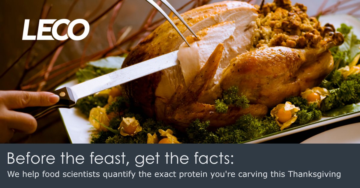 LECOCorp's tweet photo. Who determines your food's protein content? Dedicated food scientists using LECO's FP928 ensure accurate data this Thanksgiving. See how your food is tested: https://t.co/X0vkqUBStj #BehindTheScenes #QualityControl #FoodIndustry #Thanksgiving #LECO https://t.co/CcRfmExihv