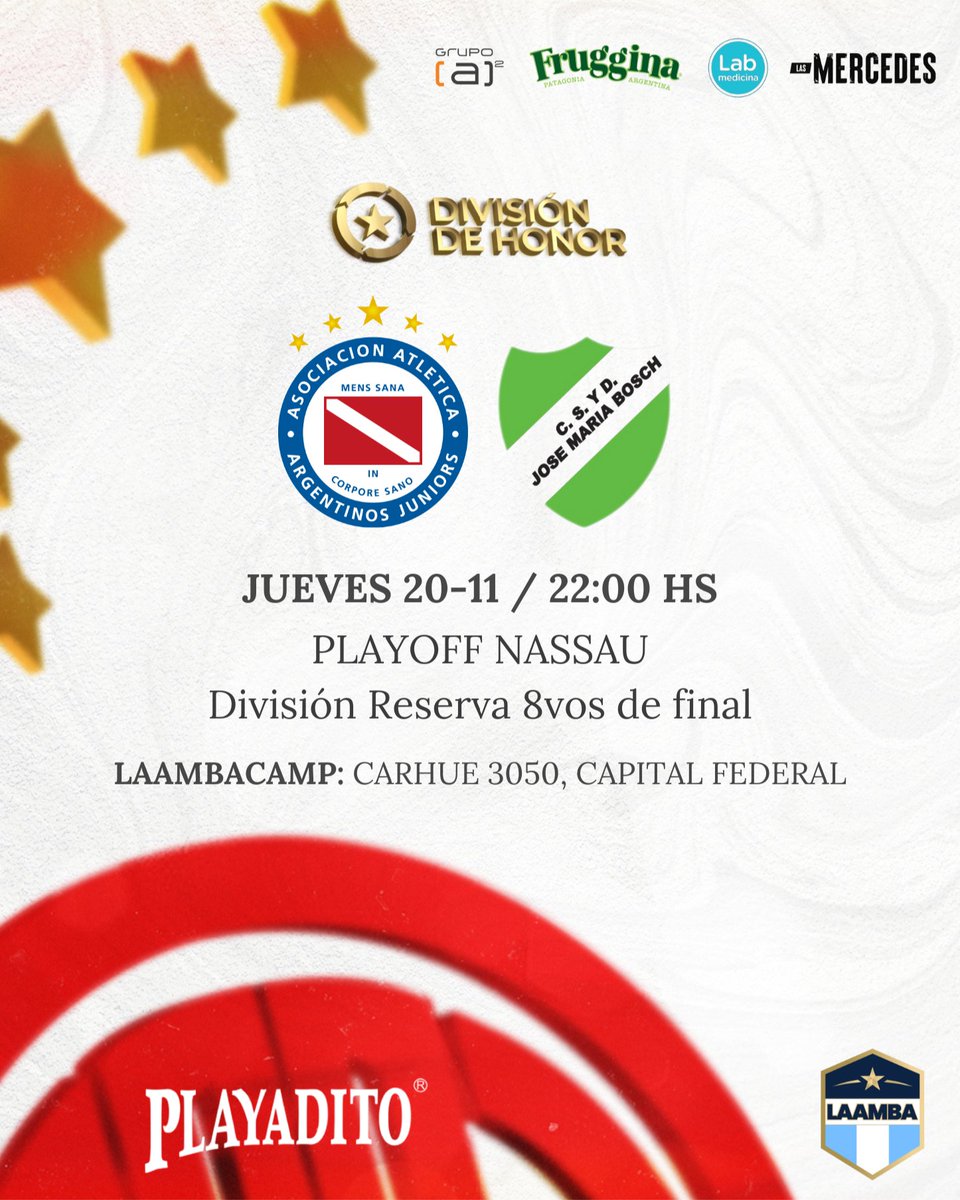 FutsalFemAAAJ's tweet image. #AAAJ 🏆 ¡NOCHE DE PLAYOFF!

¡Hoy hay futsal en el @LAAMBACamp! 🏟

#ElSemilleroDelMundo 🌎 juega los cuartos de final de Cuarta División ante Padre Mugica y los octavos de final de la Reserva frente a José María Bosch.

¡A DEJAR TODO POR CADA COMPAÑERA!
VAMOS LAS BICHAS 🐞❤️