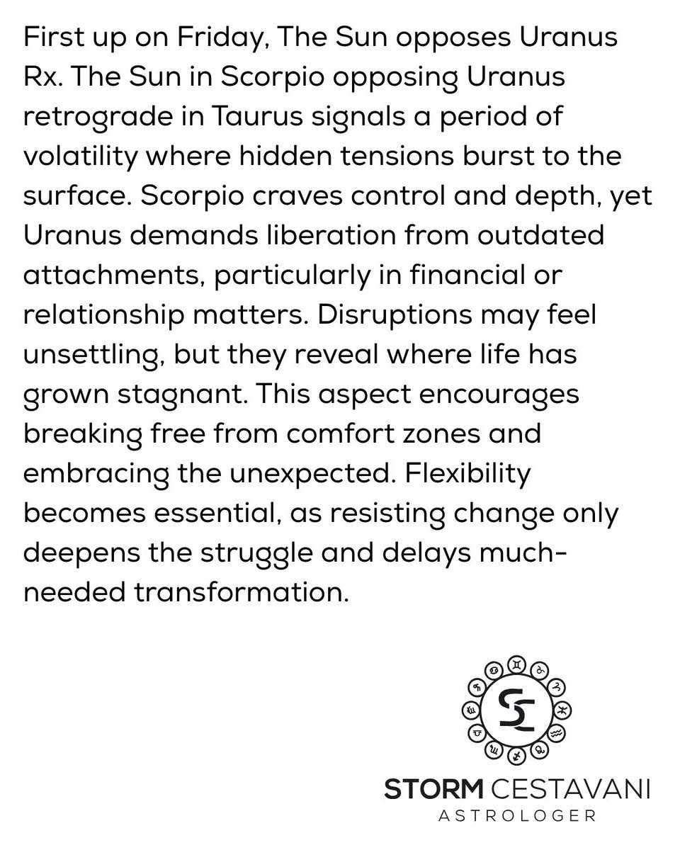 StormCestavani's tweet image. The Sun opposes Uranus Rx.  #astrology #horoscopes #ScorpioSeason