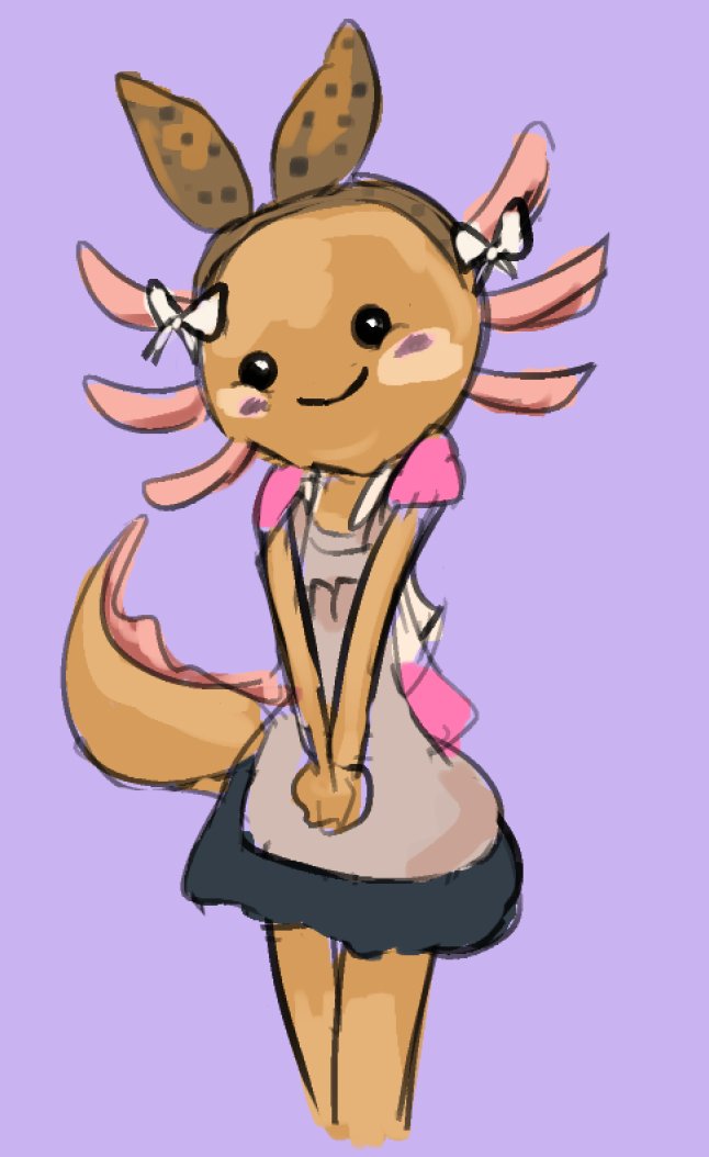 madsmadart's tweet photo. Simple sketches of a few of my build a bear axolotls: Cake Batter, Blackberry Tart, and Clafoutis! https://t.co/KfGaAkCr1m