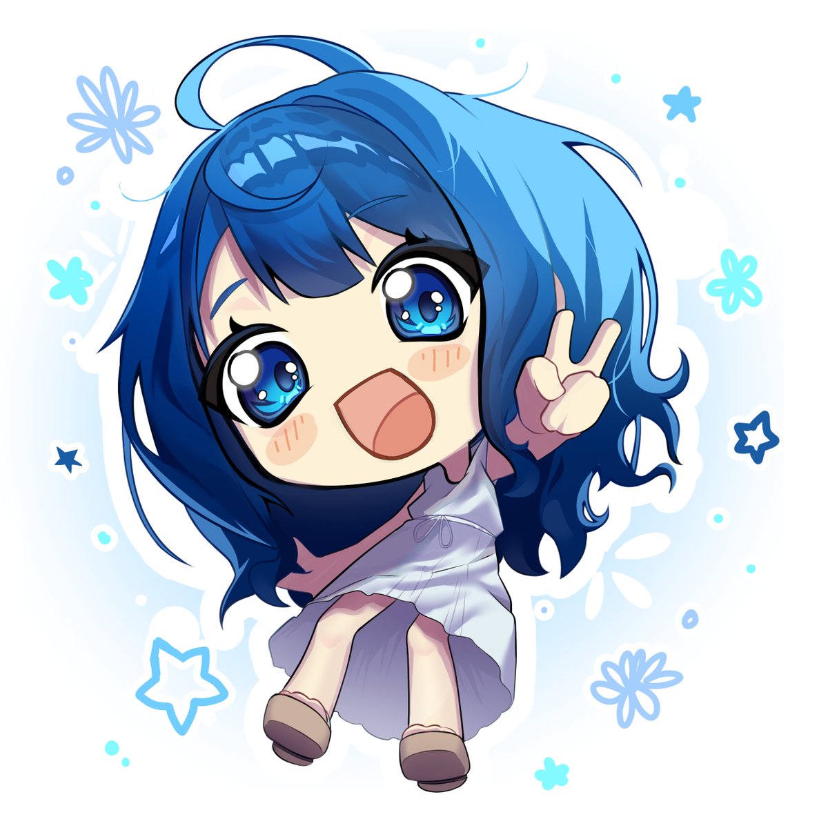 Fanart illustration of Yanami Anna from Makeine!! This was the final chibi I needed for my previews to start setting up my VGen Chibi service!!

#VGen #Makeine #Chibi #Commsopen