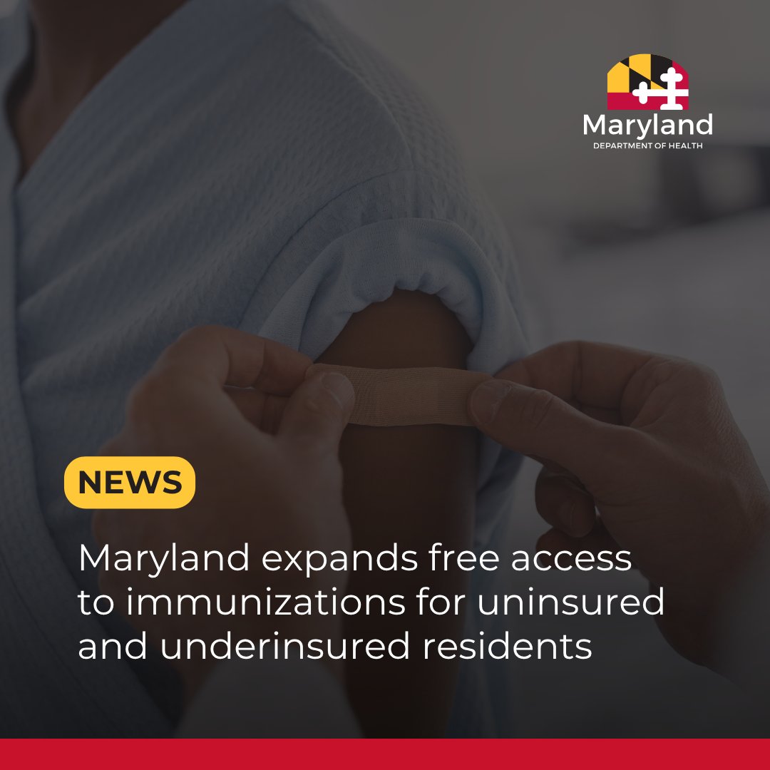 MDHealthDept's tweet image. RELEASE: Maryland expands free access to critical immunizations for uninsured and underinsured Marylanders with a first-of-its kind Maryland Vaccines Program. Learn more about the program: bit.ly/4rthTZd.