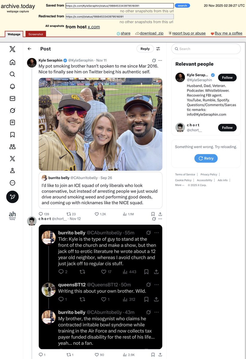 Discovery in the <a href="/AlexisWilkins/">Alexis Wilkins</a> 5 million dollar defamation suit against <a href="/KyleSeraphin/">Kyle Seraphin</a> just took on a whole new dimension. What goes around, comes around. To apply the Seraphin motion to dismiss standard — I’m sure his brother was just joking. 🍿