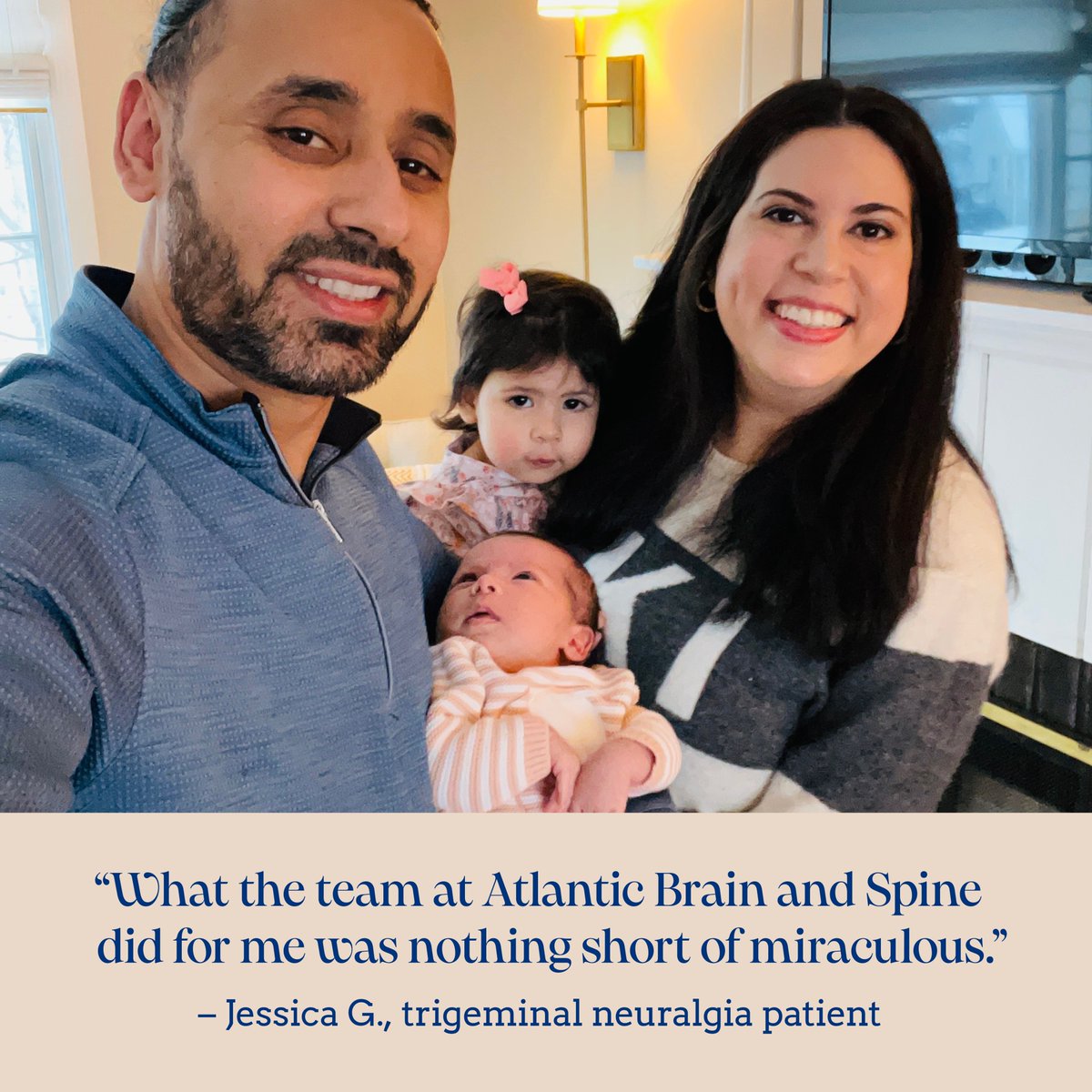 atlanticneuro's tweet image. At 27 weeks pregnant, Jessica faced unbearable trigeminal neuralgia — pain so severe she couldn’t eat, drink, or speak.

Dr. Yaron A. Moshel performed a delicate skull base procedure, and she woke up pain-free.

Read her story: atlanticbrainandspine.org/one-miraculous…
#TrigeminalNeuralgia