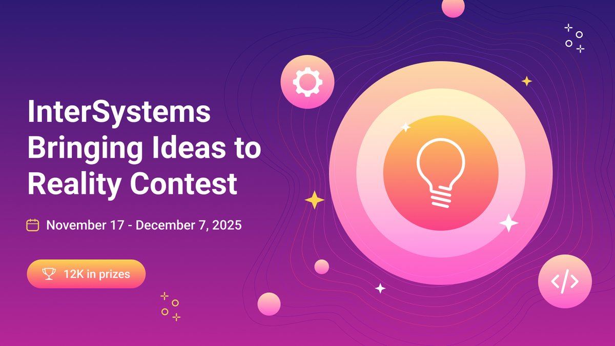 InterSystemsDev's tweet image. 🚀 Developers, this is your chance! The Bringing Ideas to Reality Contest is open for submissions!

Choose an idea from the @InterSystems Ideas Portal with Community Opportunity or Future Consideration status and bring it to life using #InterSystemsIRIS.

⏰ Submit by: Nov 30,…