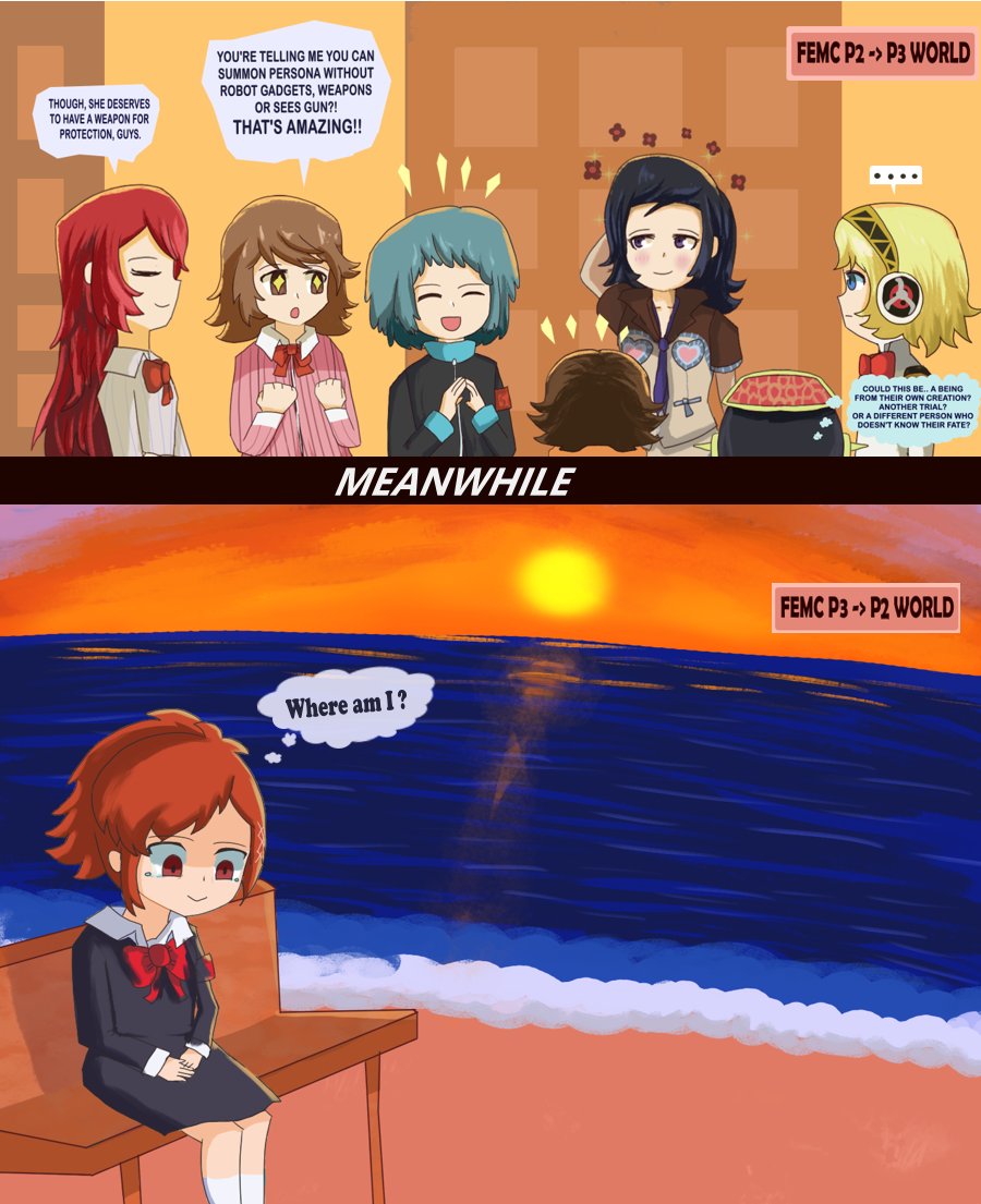 KaileyKings's tweet photo. What if Persona Female MC get transported and swap their Timeline World #Persona3 #Persona #fanart #doodle #Persona2  #Persona3answer  #comic #personaart #Kotone #digitalfanart https://t.co/SYlotcCqqx