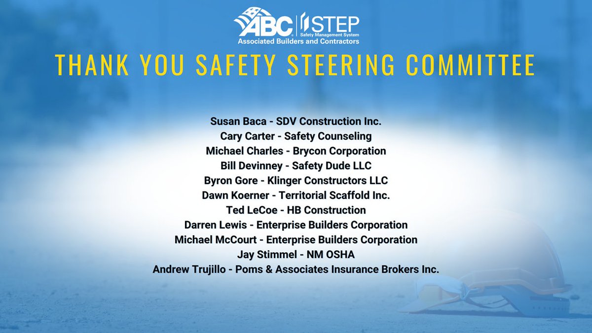 🦺 Shoutout to our Safety Superstars! 👏

Our Safety Steering Committee works tirelessly behind the scenes all year long — organizing free safety classes, keeping ABC members up to date on regulations, and managing our vital partnership with OSHA.