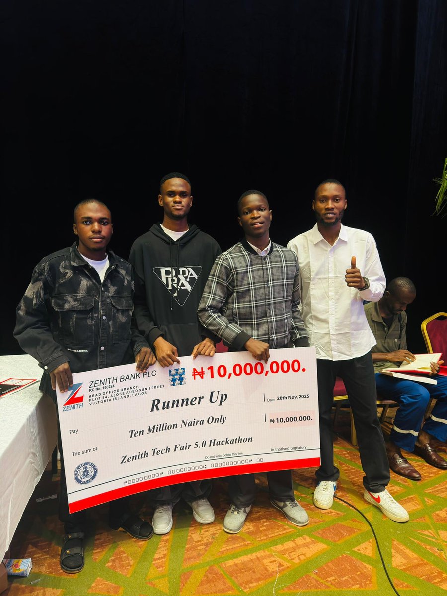 thebuildforge's tweet image. returning with a banger news from the buildforge 🎉

congratulations to our builders, team zerax on emerging as a runner up at the @ZenithBank zecathon.

they are enabling businesses create automated storefronts that unlocks instant SME loans.

excited to see their growth 🚀🔥