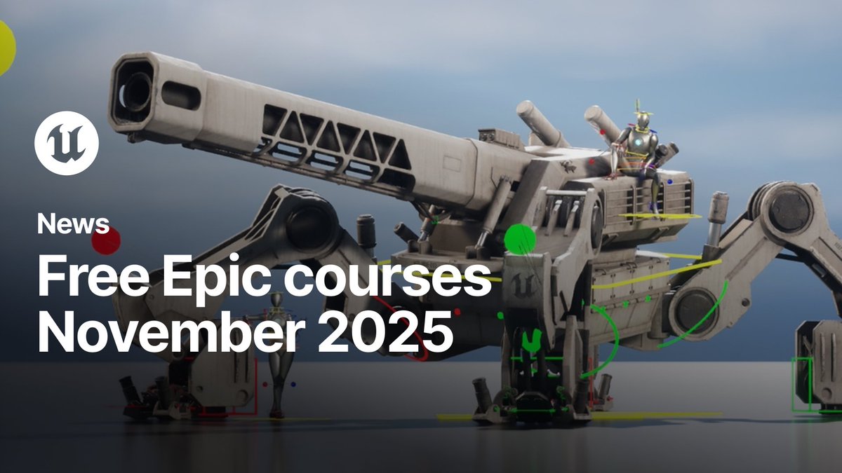 UnrealEngine's tweet image. The weather’s getting colder, but the free learning content is only getting hotter this November! 

Explore the A-COM Animation Sample; UE’s performance and memory optimization tools; Control Rig physics; and more: epic.gm/november-learn…