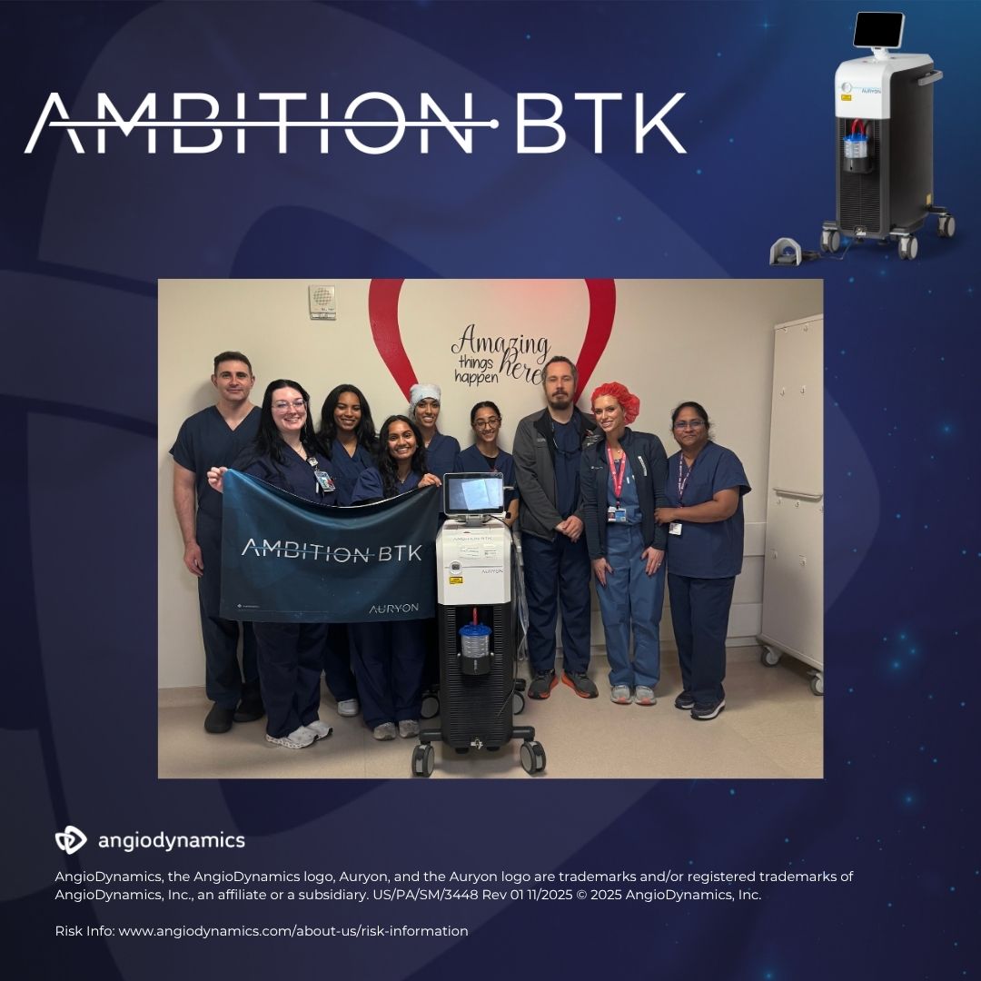 AngioDynamicsCV's tweet image. #AMBITIONBTK continues to expand! Congratulations to Dr. Sayfo and his team at Baylor Scott &amp;amp; White Health on enrolling their first patient. We’re thankful for their efforts! bit.ly/464ZJTE

Risk: bit.ly/3UFe4Rf
*Dr. Sayfo is a paid consultant of AngioDynamics