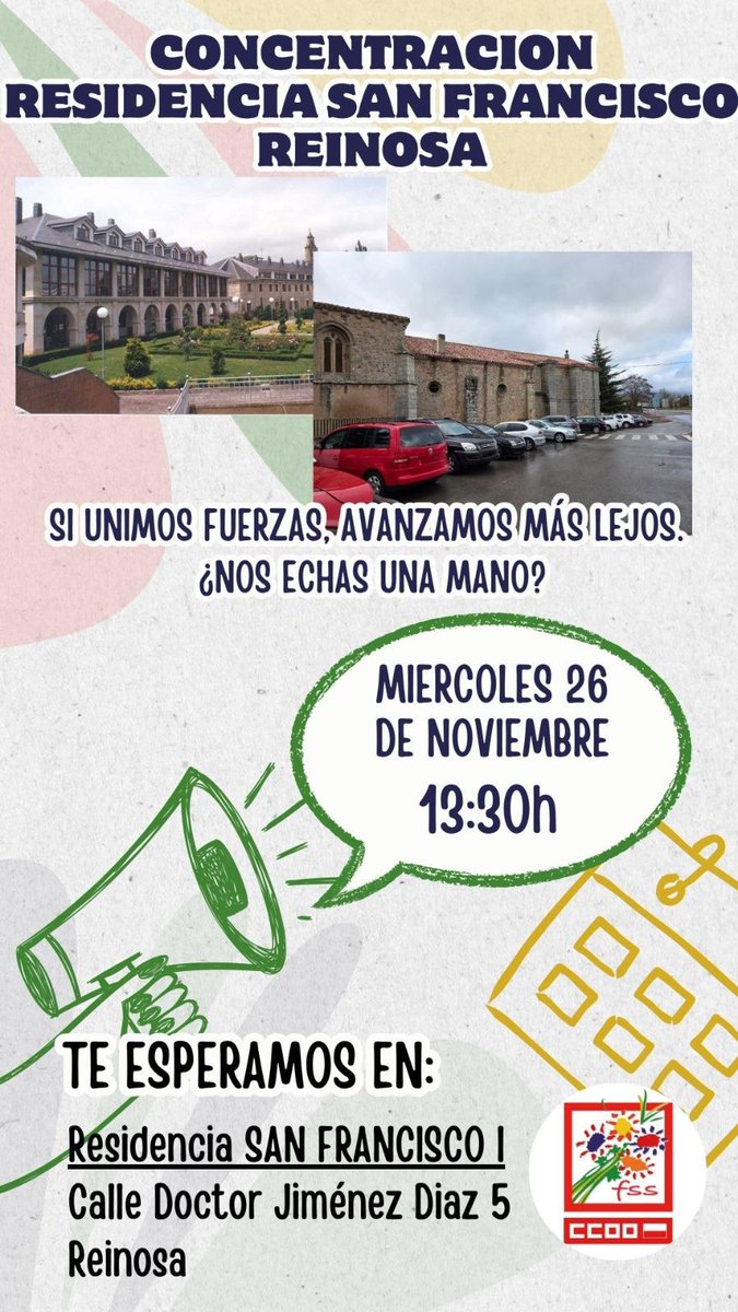 🟣Respaldamos las reivindicaciones de las trabajadoras de la Residencia San Francisco de Reinosa.

📢@ccooCantabria convoca concentración el próximo miércoles 26.

🔗+Info: iucantabria.org/iu-campoo-resp…