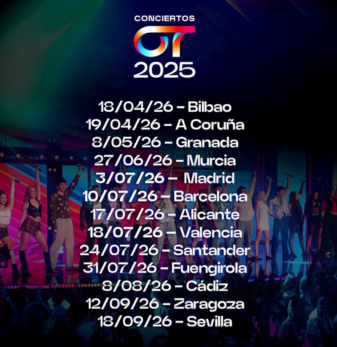 OT_Oficial's tweet image. 🤩 ¡Nuevas fechas! 🎙️
Las entradas para la Gira #OT2025 YA ESTÁN A LA VENTA y no puedes quedarte sin ellas. Consíguelas aquí 👉🏻 giraot2025.com 🎟️ #OTDirecto20N