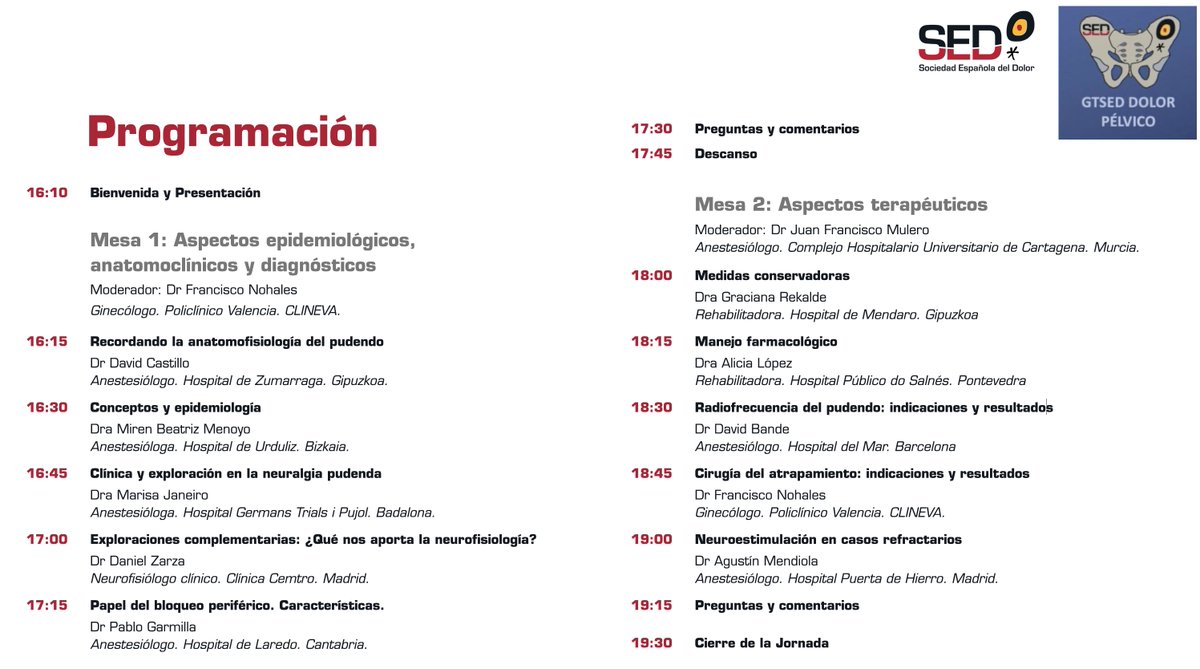 MuleroCervantes's tweet photo. Enhorabuena al GTSED de Dolor Pélvico, a todos los ponentes y la secretaría técnica de @Sedolor por la espectacular jornada sobre NEURALGIA PUDENDA que acabamos de disfrutar.
Calidad científica y de ejecución muy 🔝
Exito rotundo con más de 150 inscritos.
💪💪👏👏👏👏💪💪 https://t.co/615Nz4jn63