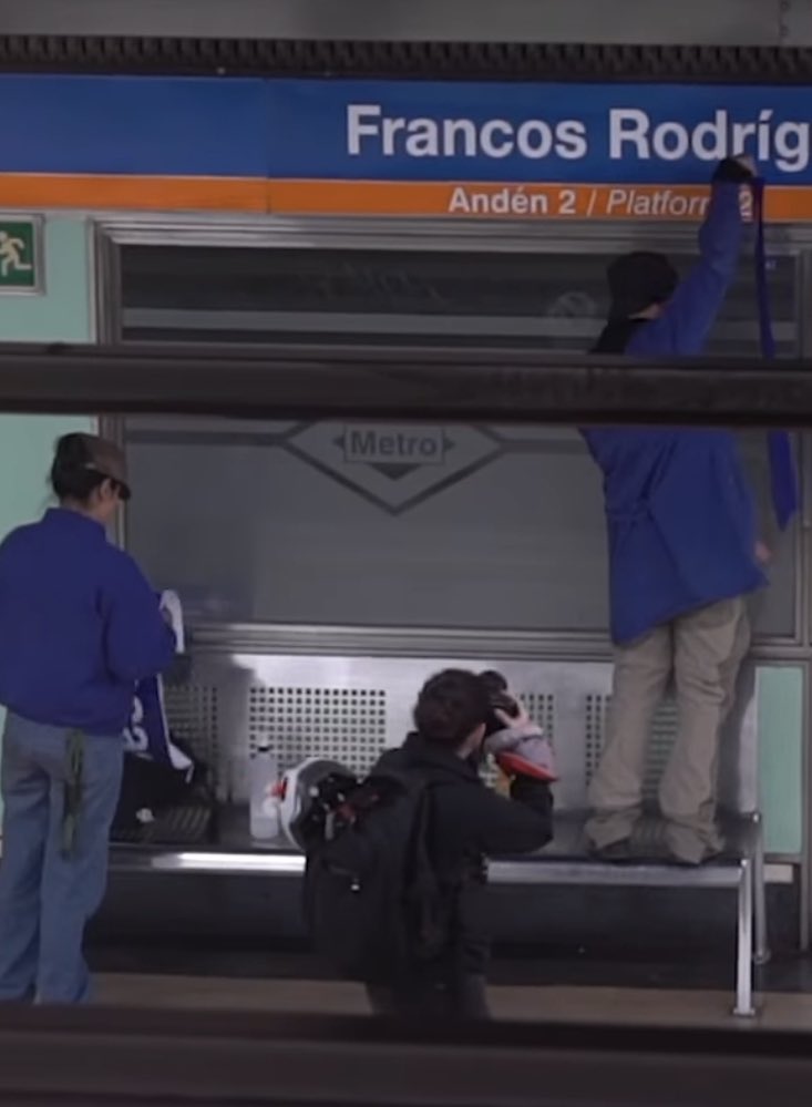 ArteYAnarquia's tweet image. Intervención de la Red Retro en la estación de metro Francos Rodriguez de Madrid.