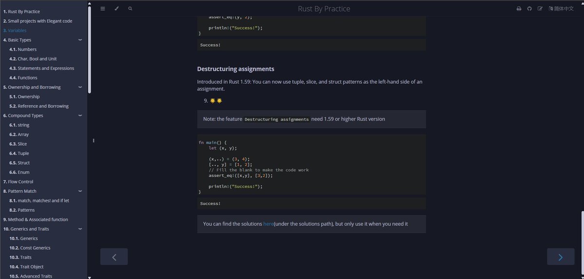 stackerlabsdev's tweet image. Day 1 of learning Rust 🦀

Finished the Variables chapter from &quot;Rust by Practice&quot;.

Actually enjoying it so far.

#rustlang #buildinpublic