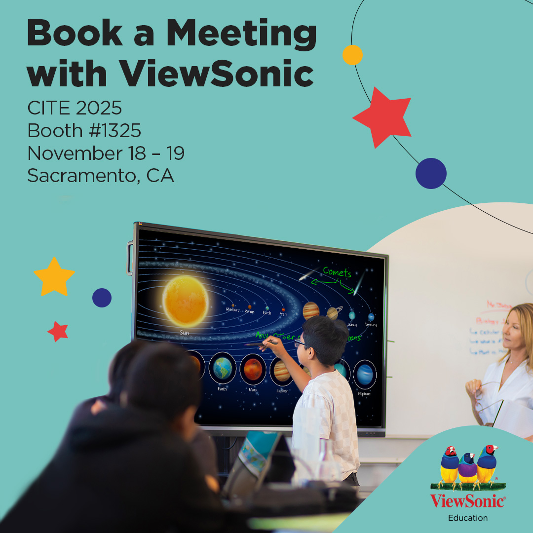 ViewSonicEDU_US's tweet image. Book an in-person meeting with us at CITE 2025 to learn how our edtech solutions bring innovation to every campus. After our meeting, you’ll be entered for a chance to win a WPD-900 wireless casting dongle!

Book now: vsfinch.es/4ihvsXs