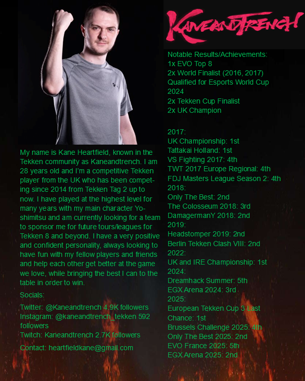 Shooting my shot here, looking for esports teams that would be willing to take me on for future Tekken tours over the next year and beyond! Shares and retweets appreciated!