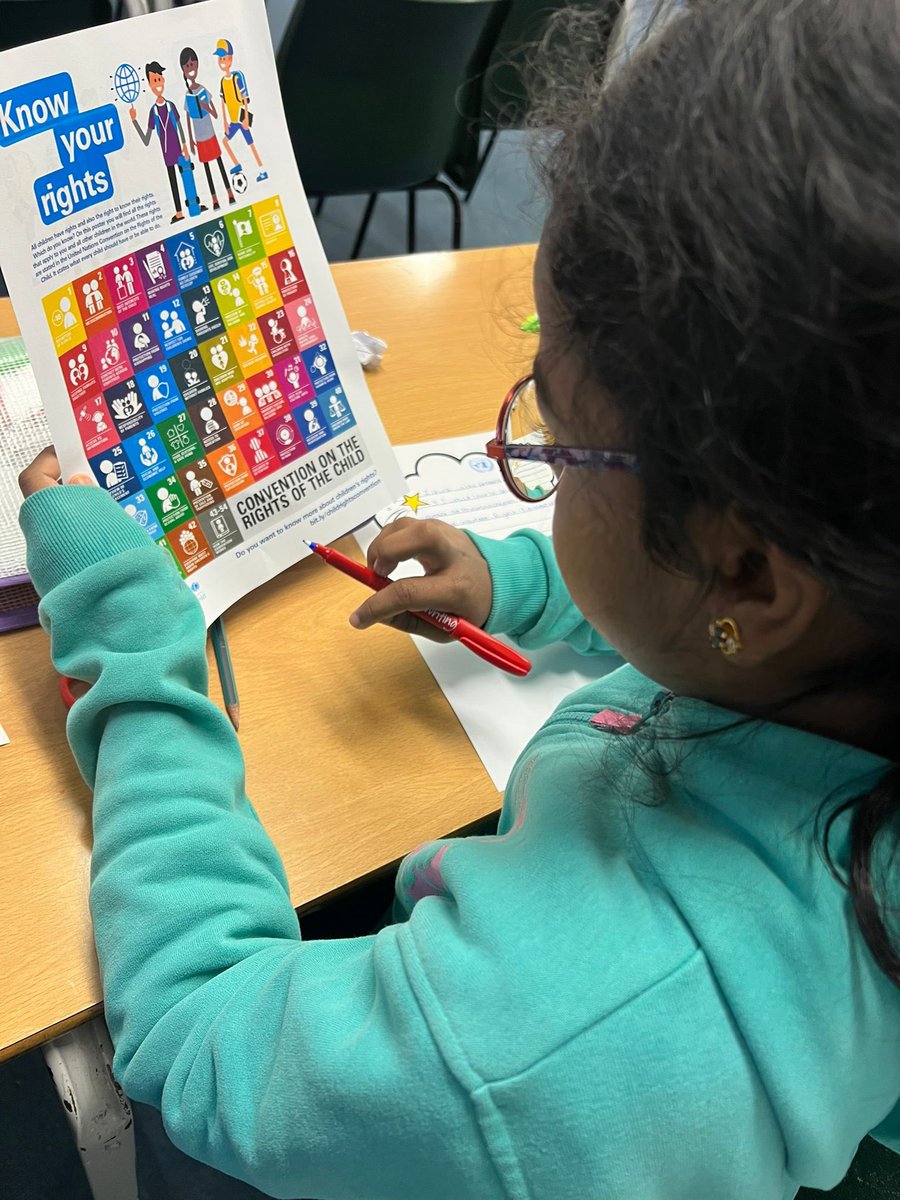 We wore blue today and discussed our rights as children.