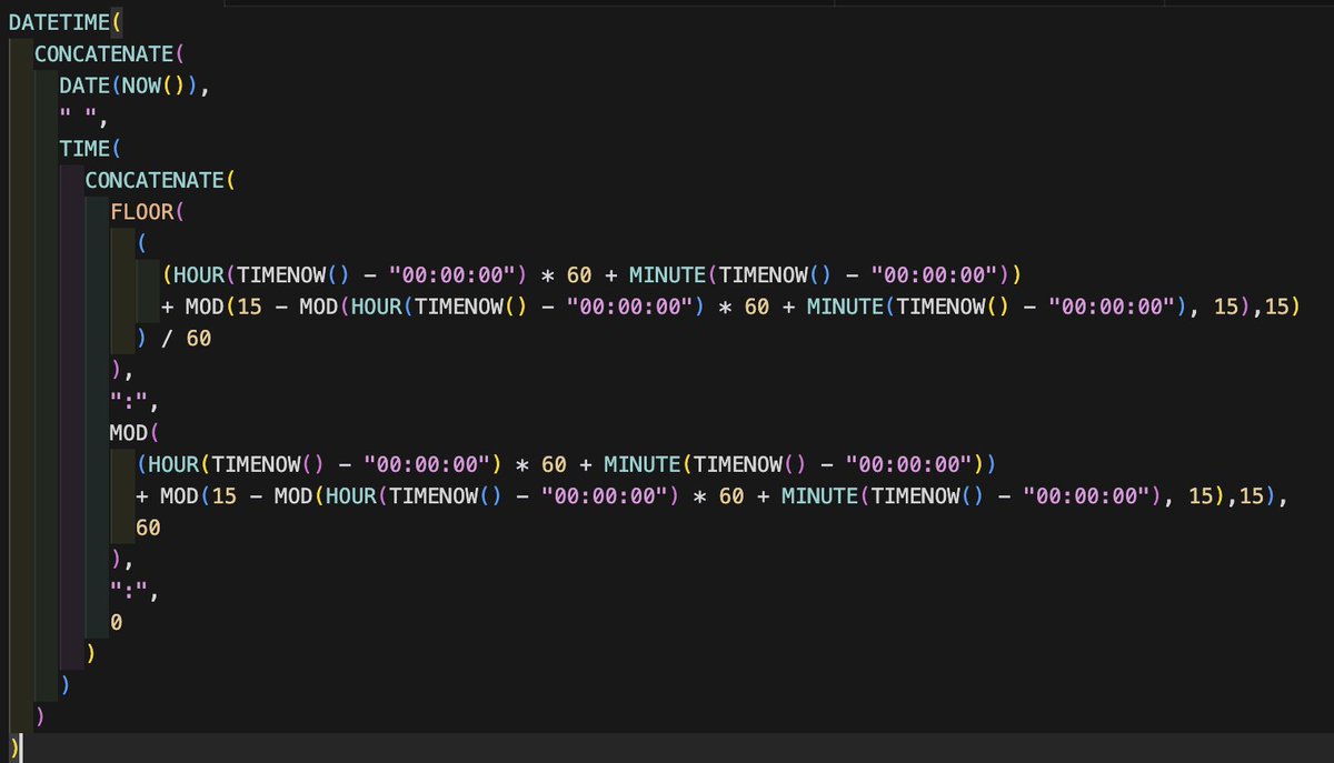 maki_insta's tweet image. AppsheetのDatetime型のカラムで15分刻みを初期値で入力できるようにする関数載せておきます。これで入力ストレスが減るはず。#appsheet #Appsheet