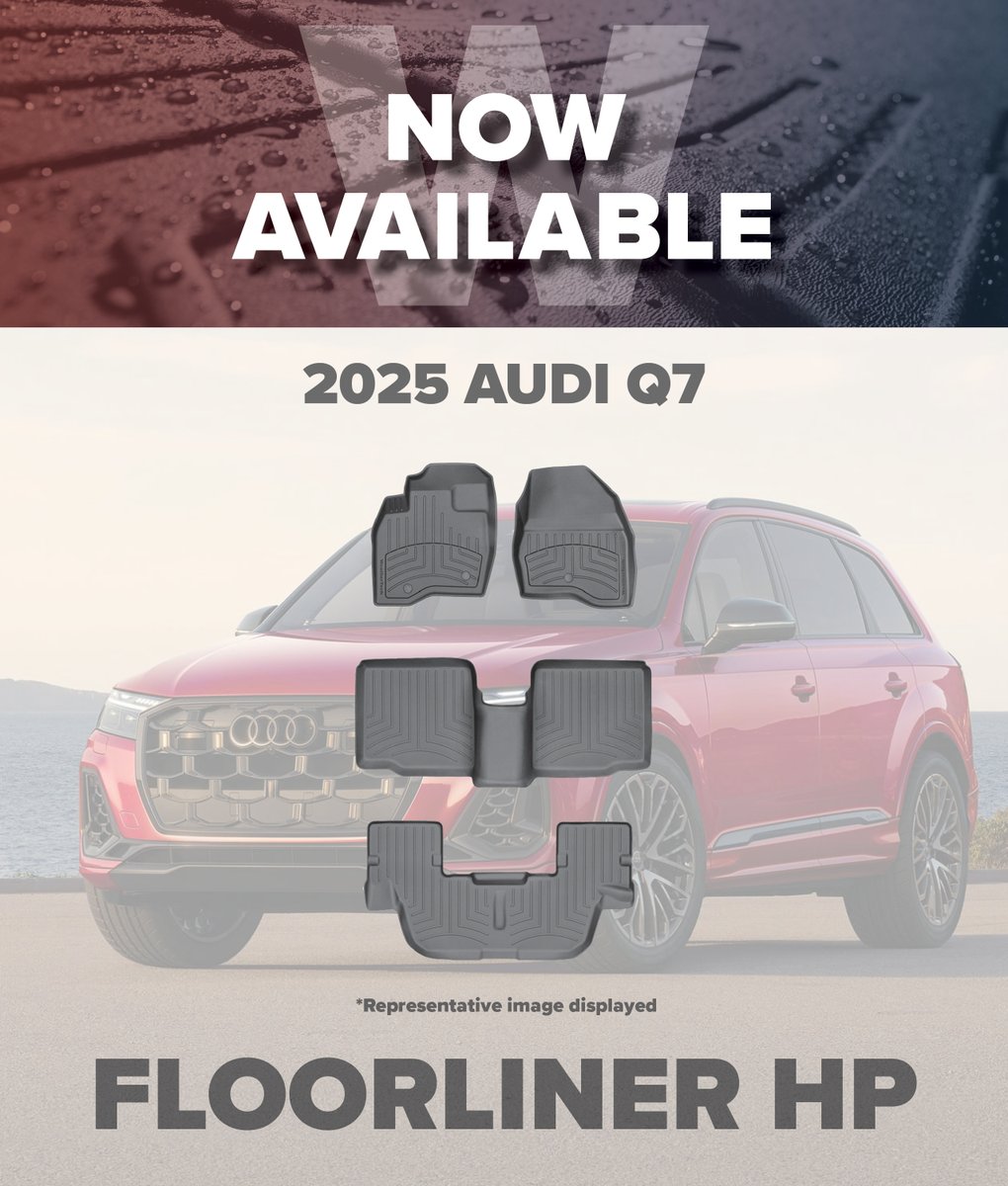 weathertechca's tweet image. FloorLiner HP for the 2025 Audi Q7 is now available. This will fit models from 2017-2025. Get yours in store or at weathertech.ca

#weathertech #weathertechcanada #floorlinerhp #audiQ7