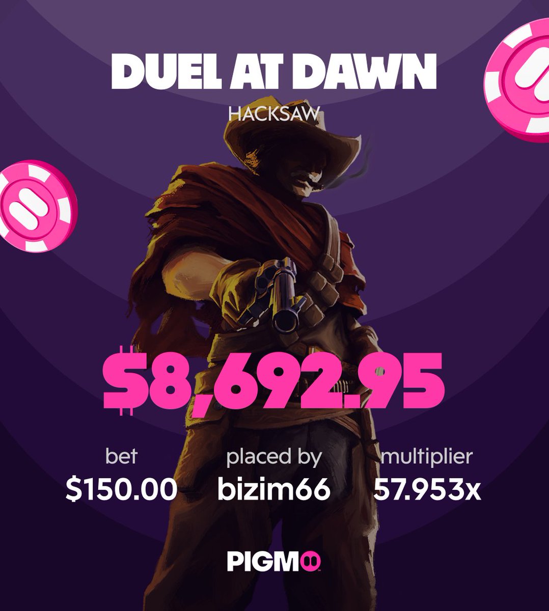 danafrompigmo's tweet image. BIG WIN🏆
bizim66 just made $8,692.95 out of a $150 bet!

You want to be next? Sign up now!🐷
▶️RT+Reply with your $SOL address for some to start