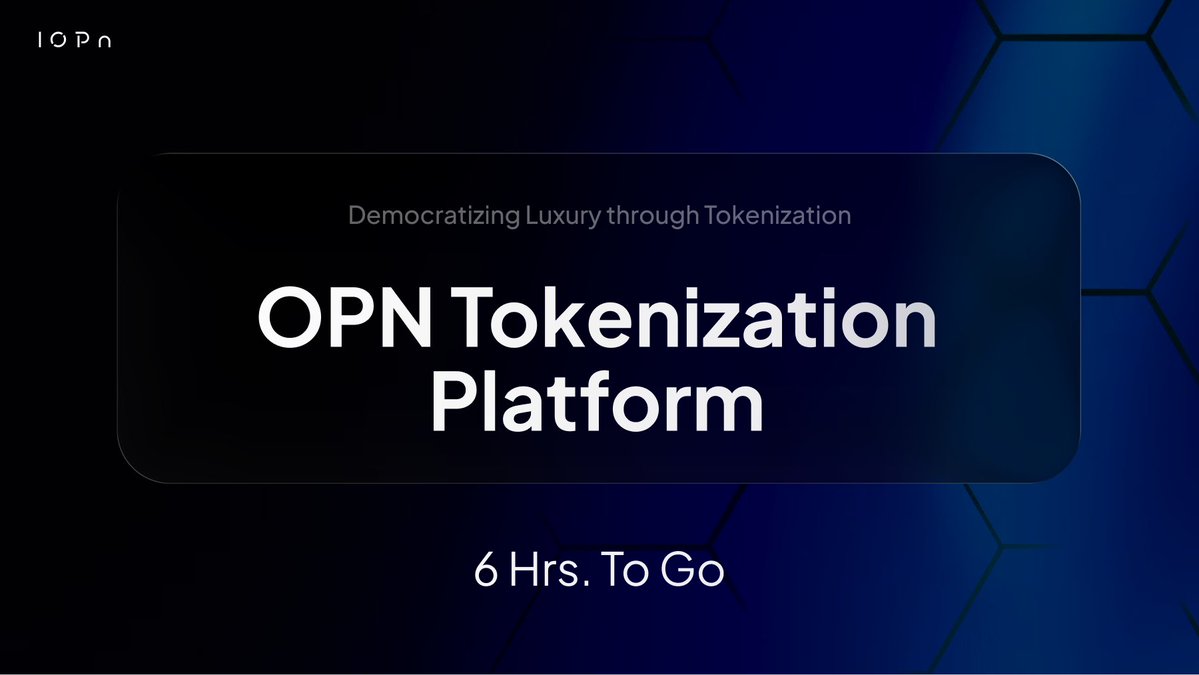 tricia4644's tweet image. IOPn is redefining access to real-world value through the OPN Tokenization Platform.

Premium assets become fractional, tradable, and globally accessible - secured by a compliant, high-performance infrastructure.
Every tokenized asset moves with speed, transparency, and on-chain…