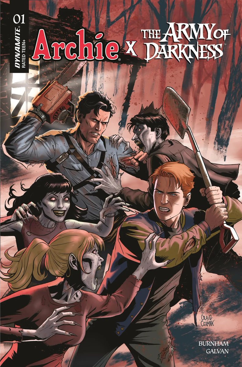 DiscussingFilm's tweet image. Dynamite Entertainment and Archie Comics have announced &apos;ARCHIE X THE ARMY OF DARKNESS&apos; a new comic crossover launching this February from writer Erik Burnham and artist Bill Galvan.
