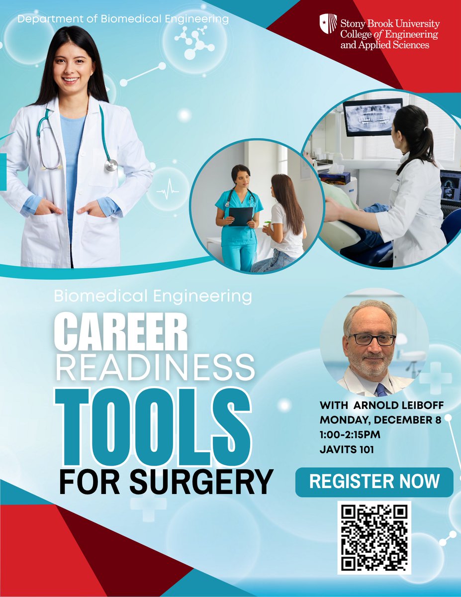 bmestonybrook's tweet image. 🔧🩺 TOOLS IN SURGERY — Career Readiness Event!

📅Monday, Dec 8th 1:40-2:30PM

📍 JAVITS 101
#BMESTONYBROOK #CEAS #BME #Toolsforsurgery #CareerReadiness #MedDevice #SBUEngineers