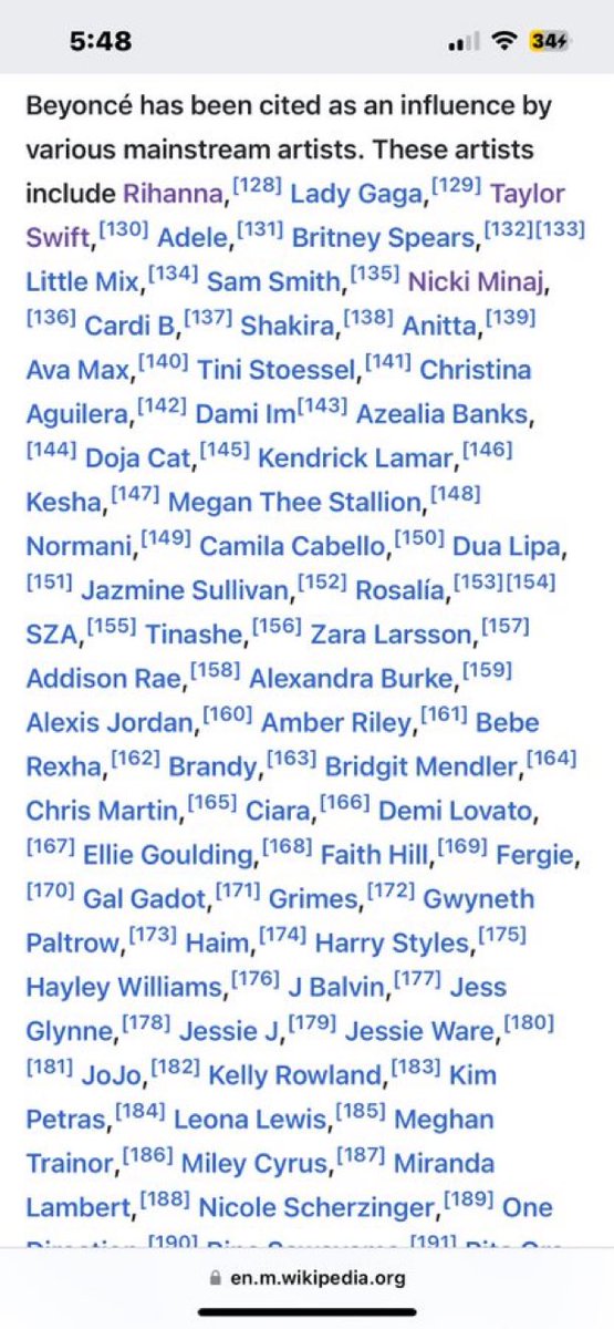 msyonceslay's tweet image. Some of the artists that have been influenced by Beyoncé. This is why she&apos;ll always be the most influential artist in the game ✨