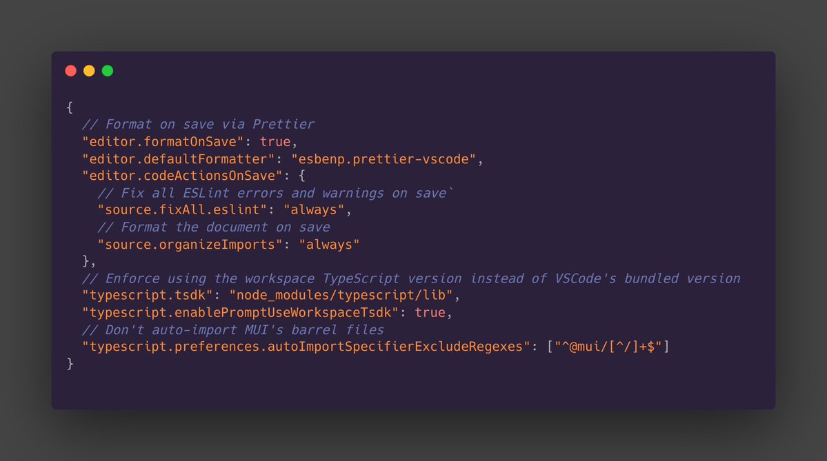 housecor's tweet image. Problem: You want to enable a few specific VS Code settings for everybody.

Solution: Put the settings in .vscode/settings.json and they&apos;ll automatically apply to the project.

Here&apos;s a few I enjoy.