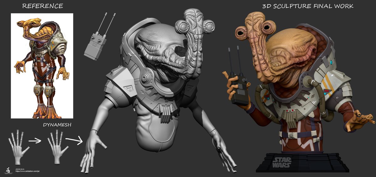 SilvaArt3D's tweet image. 😁😁😁
#Zbrush #Wips #3D #Model #Modeling #Concept #Design #CharacterModeling #Digital3D #Characters #Ithorian #Sculpt