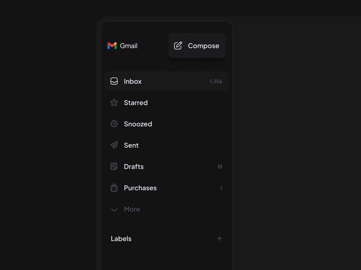 Gmail, but clean AND in dark mode. 🤝🌚✨