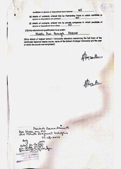 Introducing Aalim Faazil Jenab <a href="/PeerzadaFaroz/">Peerzada Feroze Ahmad</a> Sahab Qibla.

Most qualified MLA in this Assembly (from bottom).

<a href="/JKNC_/">JKNC</a>’s rare find. Tough to find Middle School scholars even in remote villages today.

Role models!