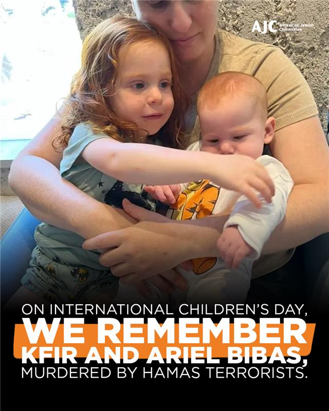 On International Children’s Day, we remember Kfir and Ariel Bibas, who were kidnapped along with their mother Shiri to Gaza, where they were brutally murdered by Hamas terrorists.

They were among the youngest victims of the October 7, 2023, attack.

Like all children, they