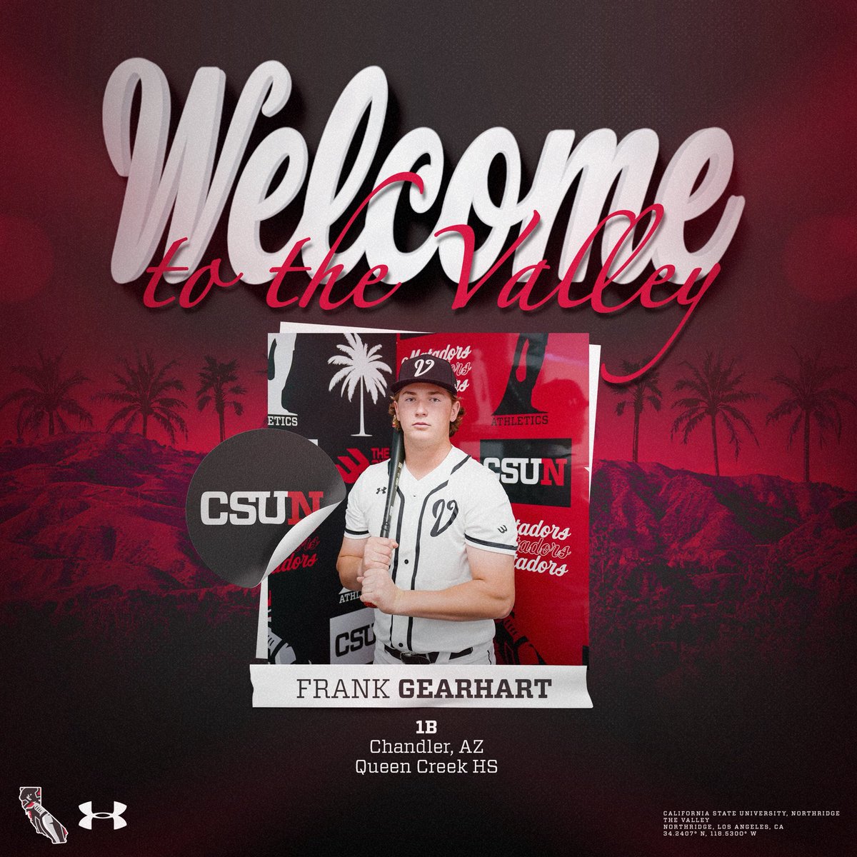 CSUNBaseball's tweet image. Another power hitter joins the lineup. 

Welcome to Northridge, Frank!

#GoMatadors