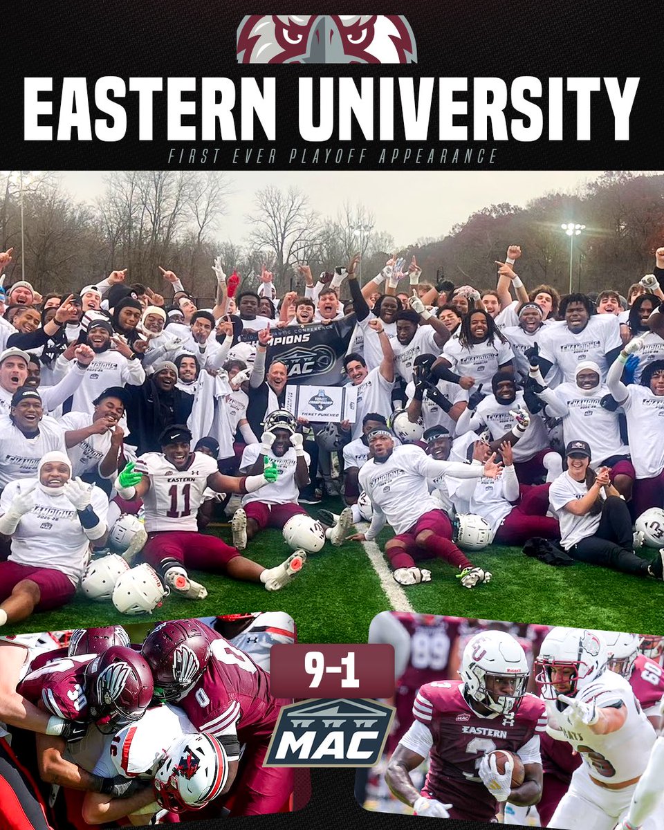 D1_Rejects's tweet photo. It hasn’t taken long for @EUEaglesFB to burst on to the scene 🦅

Eastern is playoff bound in only its 3rd official season of play 👀

#D1R | #D3FB https://t.co/M9ytSLz7sI