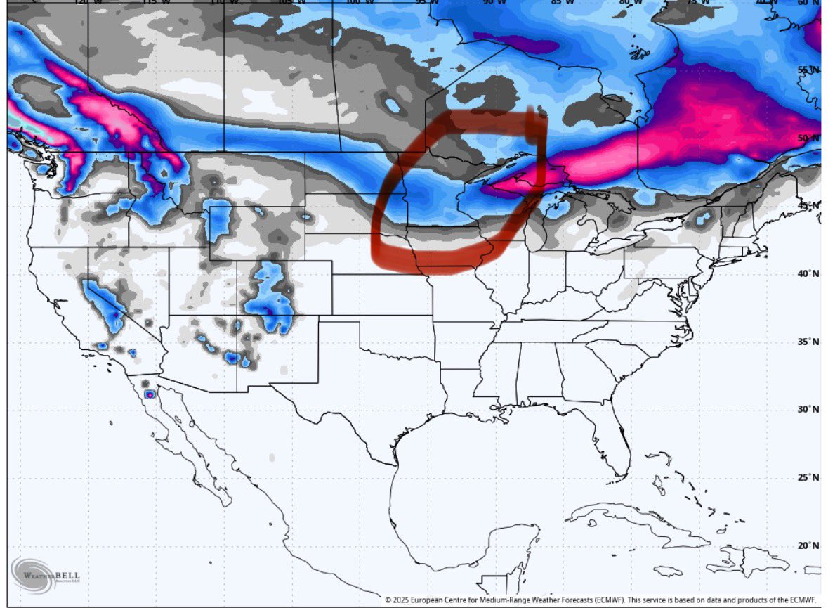 MINNEAPOLIS SNOW?🚨🚨

Both the Euro AI and GraphCast are now signaling a promising shot of snow for the Upper Midwest about six days out - including the Minneapolis area - just ahead of Thanksgiving. 

With AI models performing especially well at this range lately, the odds are
