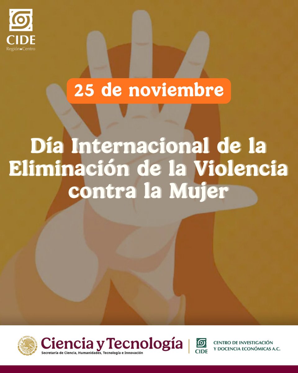 CIDE_RC's tweet image. 🧡 25N | Eliminación de la Violencia contra las Mujeres
En el CIDE Región Centro reafirmamos nuestro compromiso con la igualdad y la seguridad de todas las mujeres.
La violencia no es normal ni inevitable: se combate con justicia, conocimiento y acción. ✊🟠