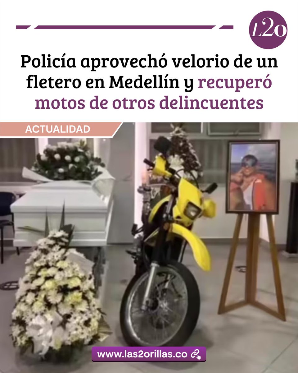 Las2Orillas's tweet image. El funeral del &apos;fletero de fleteros&apos; terminó en un audaz operativo policial en Medellín 🚨.

La multitudinaria despedida a alias ‘Chom’ en Manrique fue usada por la Policía para rastrear vehículos robados con el sistema LPR, resultando en la inmovilización de varias motos y la…