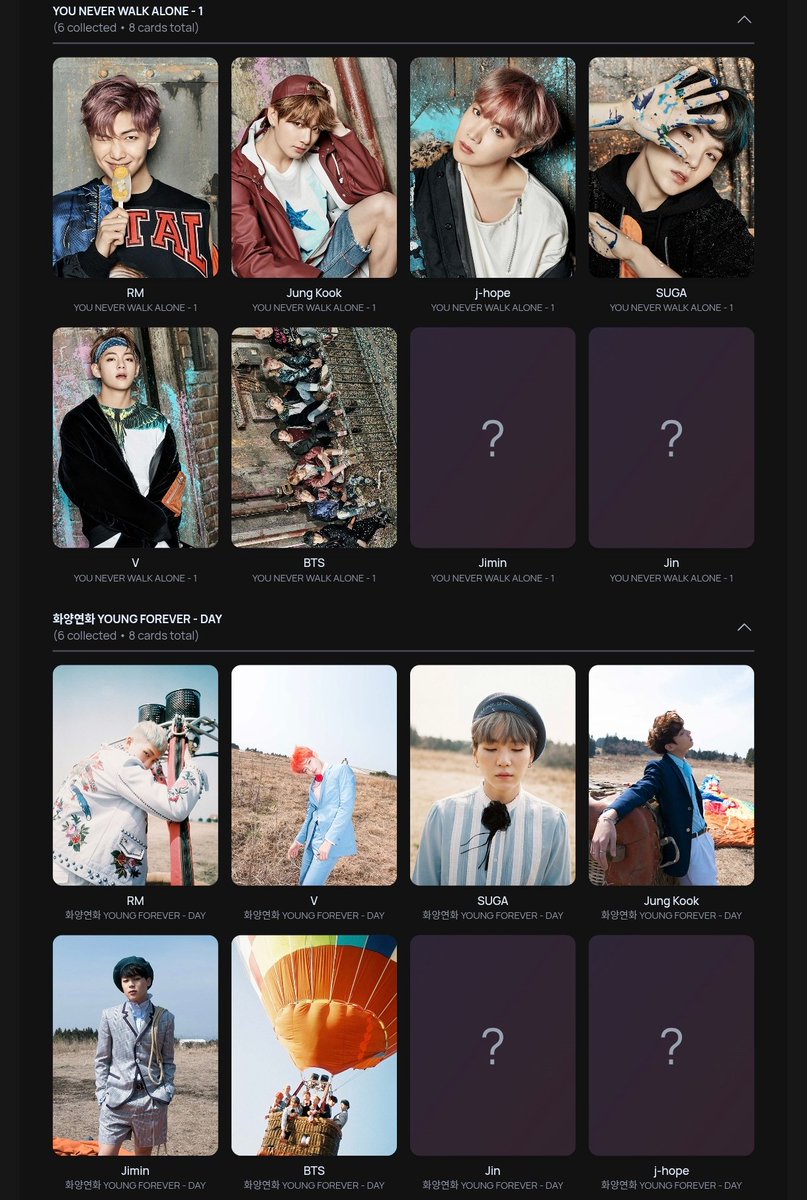 SamiLonelyKnj's tweet image. Dos colecciones con solo una por completar 😅🥲😭 y cuatro colecciones con solo 2 😆pueden creer lo difícil que es?! Jajajjajaja