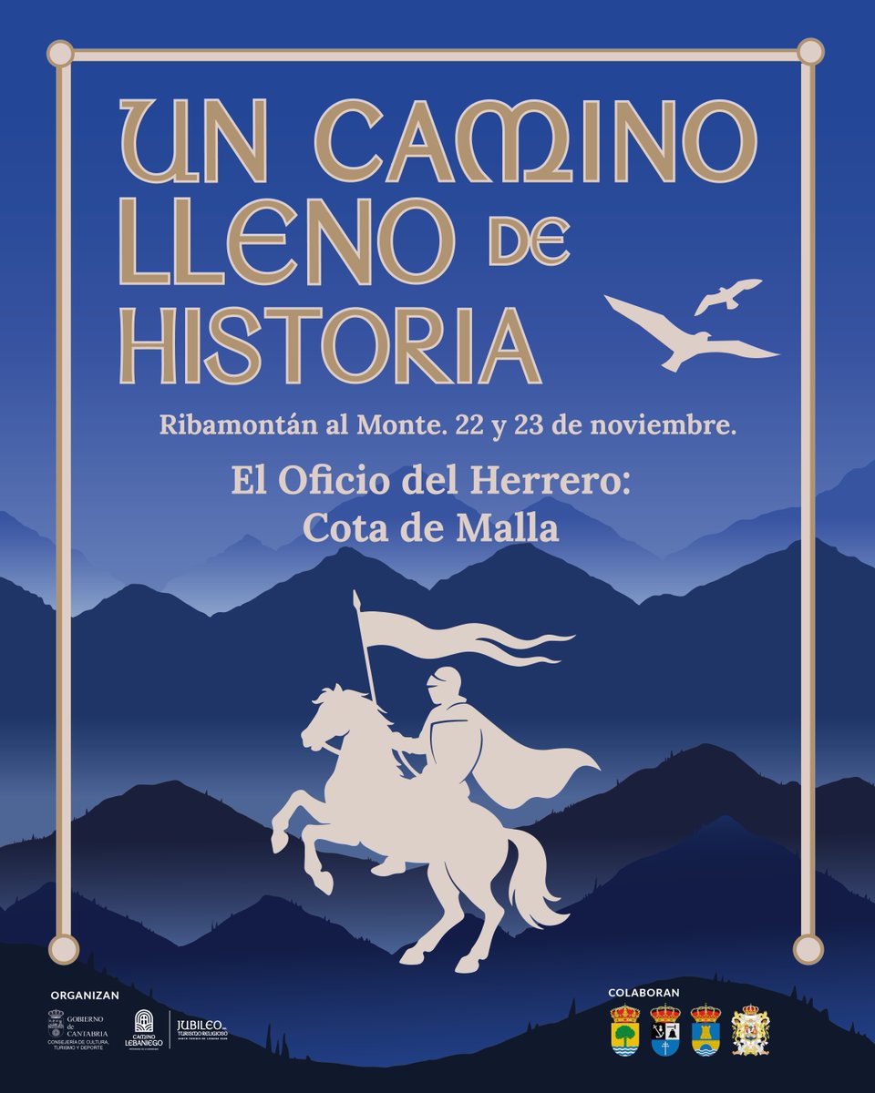 CLebaniego's tweet image. 🔨 22–23 nov | Ribamontán al Monte
Taller “El oficio del herrero: Cota de malla”. Aprende cómo se elaboraba la protección medieval paso a paso.
🔨 Nov 22–23 | Medieval chainmail workshop — learn the blacksmith’s craft.
🔗 forms.office.com/Pages/Response…
#CaminoLebaniego