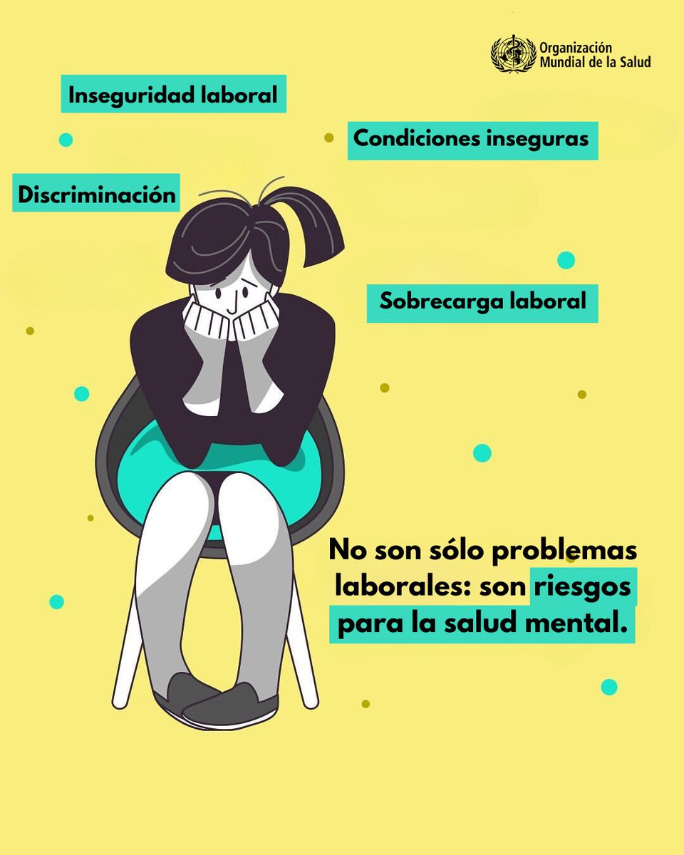 ONU_es's tweet photo. ¿Estrés en el trabajo?
La discriminación y la inseguridad laboral pueden dañar tu salud mental.
Los empleadores deben garantizar entornos seguros.

La @WHO recomienda:
✨ Gestionar el estrés
✨ Cuidar tu bienestar mental
✨ Buscar ayuda cuando la necesites

🔄 Comparte para crear conciencia.