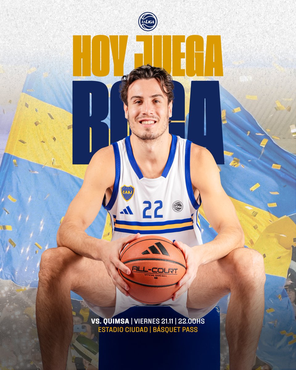 BasquetBocaJrs's tweet image. ¡𝗛𝗢𝗬 𝗝𝗨𝗘𝗚𝗔 #𝗕𝗢𝗖𝗔! 🏀💙💛💙