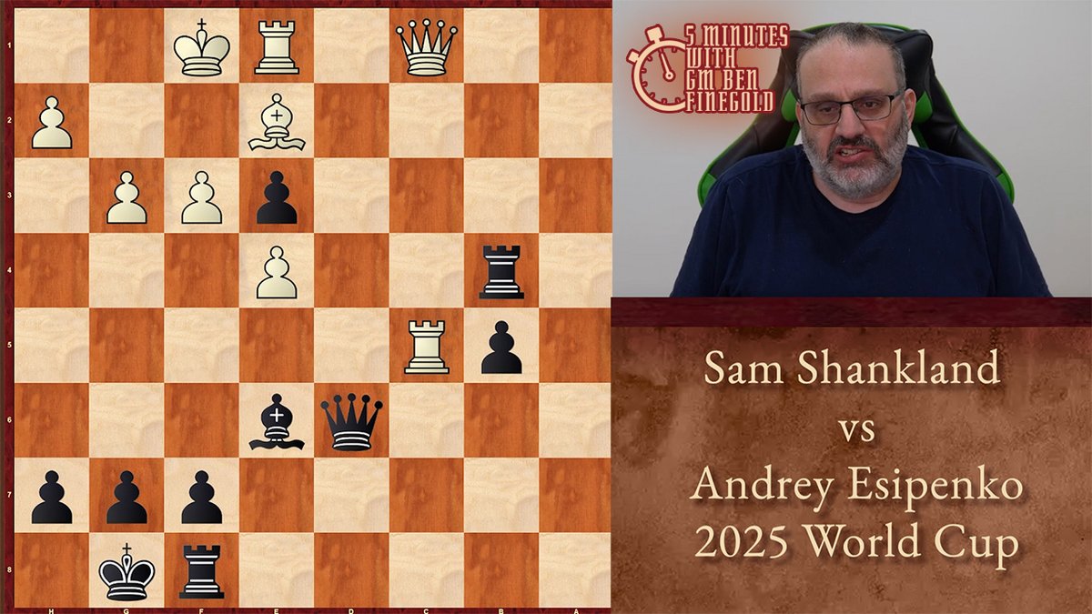 Sam Shankland vs Andrey Esipenko, 2025 World Cup
A Blunder Ends it All | 5 Minutes with Ben

youtu.be/ALQZFCafoLA