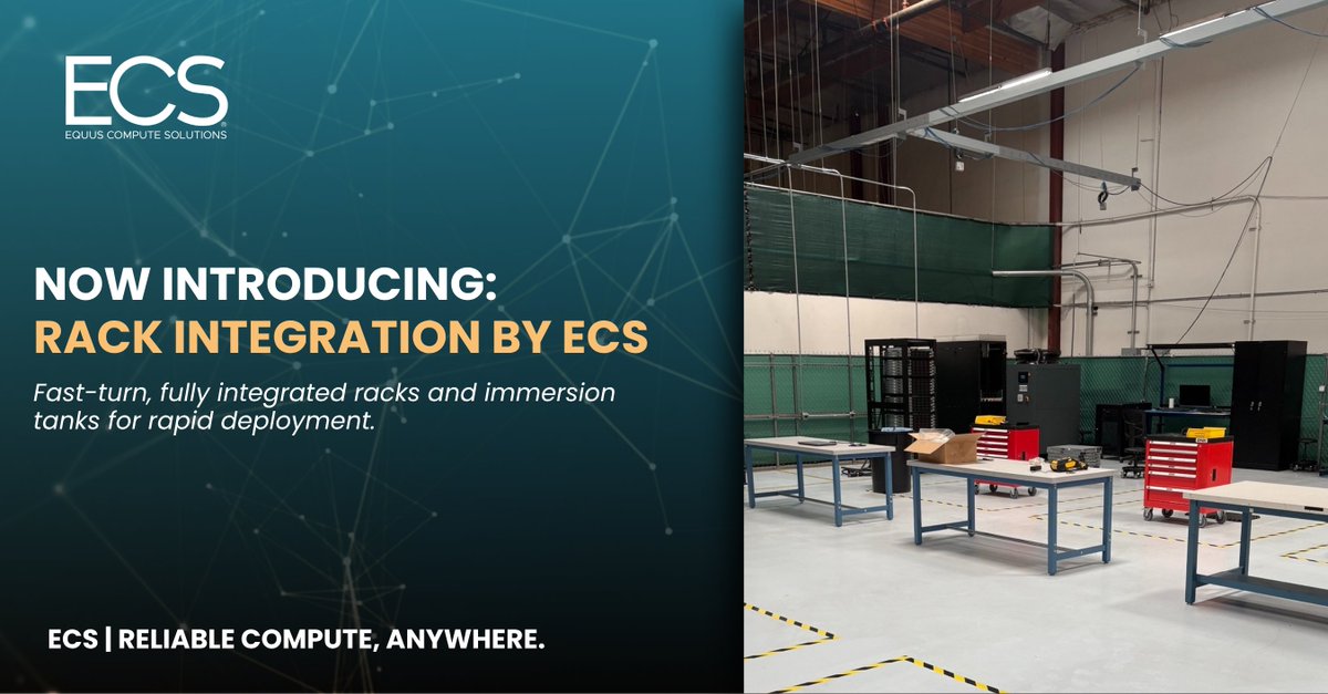 EquusCS's tweet image. Slow deployments cost time and momentum.
ECS Rack Integration gives OEMs and enterprises pre-built, validated racks, ready to deploy on day one.

Scale faster → equuscs.com/solutions/rack… 

#Infrastructure #AI #RackIntegration #ECS