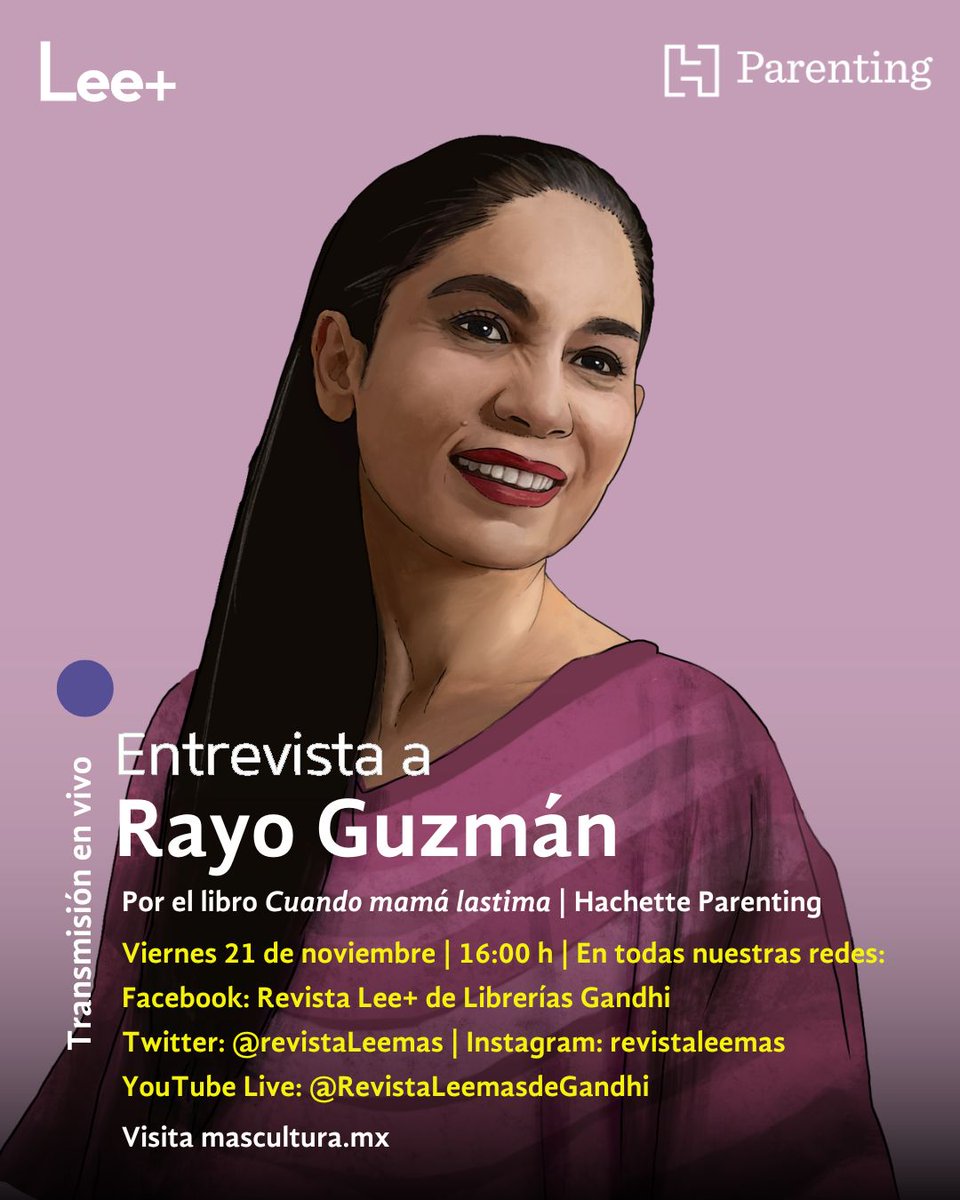 ✨ Este viernes tenemos una cita con Rayo Guzmán ✨

Acompáñanos en una conversación profunda y necesaria sobre "Cuando mamá lastima", publicado por Hachette Parenting. Una oportunidad para reflexionar, sanar y abrir diálogo sobre esas historias que tantas veces se quedan en
