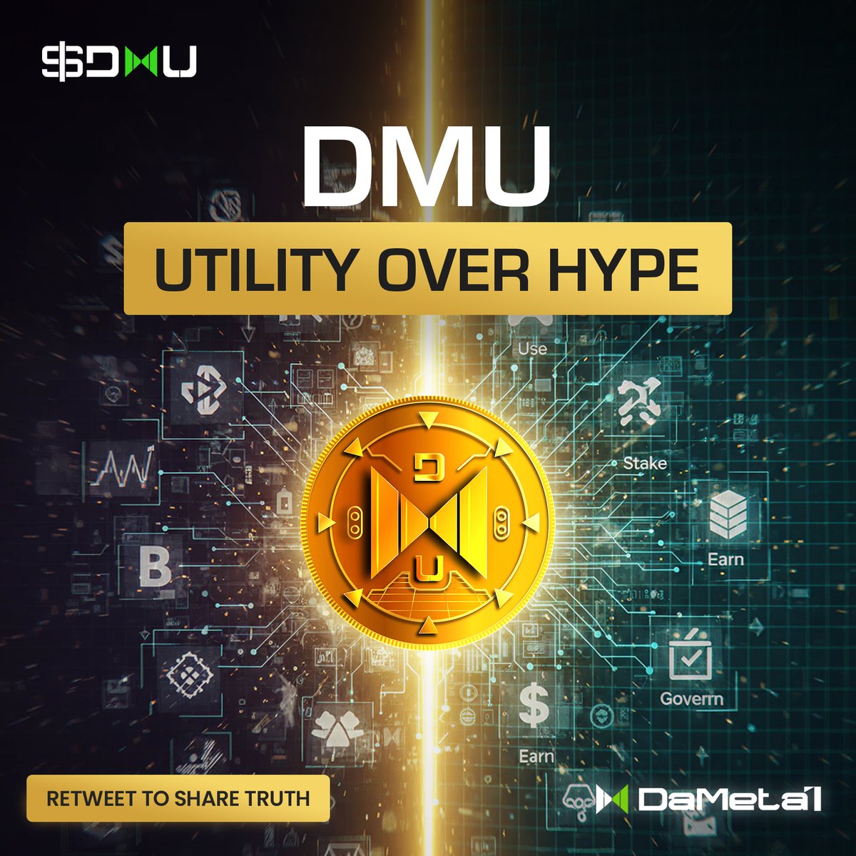 DaMeta1_'s tweet image. While others chase noise, we’re building a metaverse powered by real utility, on-chain value, and the DMU token at the core of it all.

That is the DaMeta1 difference.

If you believe Web3 should be built on substance, and not speculation,

Retweet to share the truth!