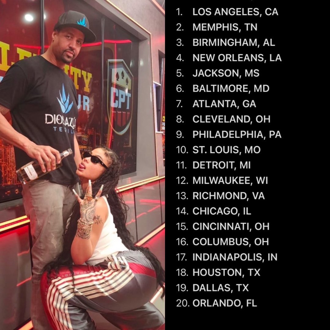 TrapLate's tweet photo. List Of The Top 20 cities with the Highest Women Body Count  is going Viral.😳 https://t.co/hRMZRaZgpP